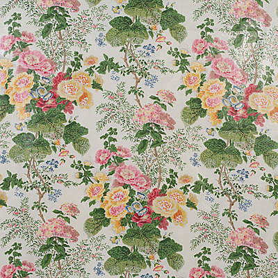 Hollyhock Hdb - White/Pink White By Lee Jofa |  | Botanical & Floral Multipurpose Print