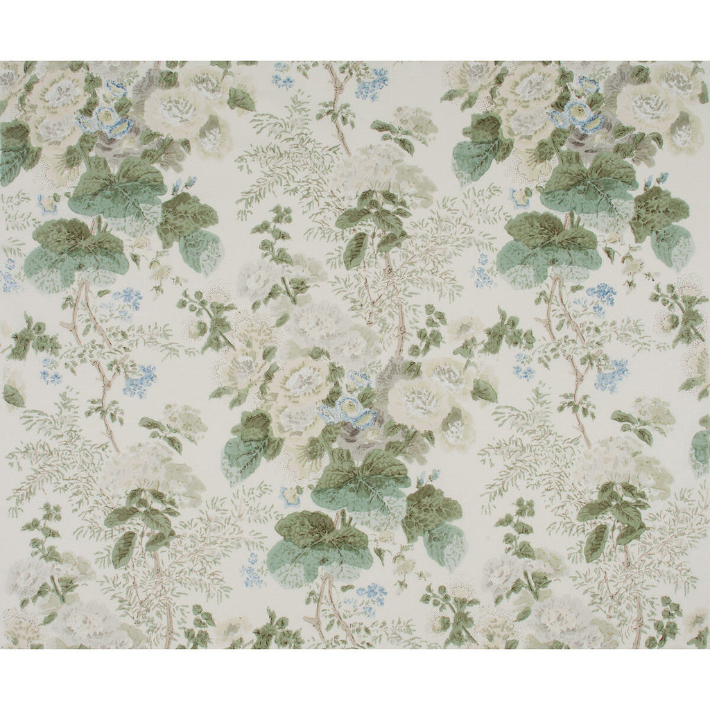 Samples and Purchasing available for Hollyhock Hdb - Grey/Sage Multi By Lee Jofa |  | Botanical & Floral Multipurpose Print at Designer Wallcoverings and Fabrics