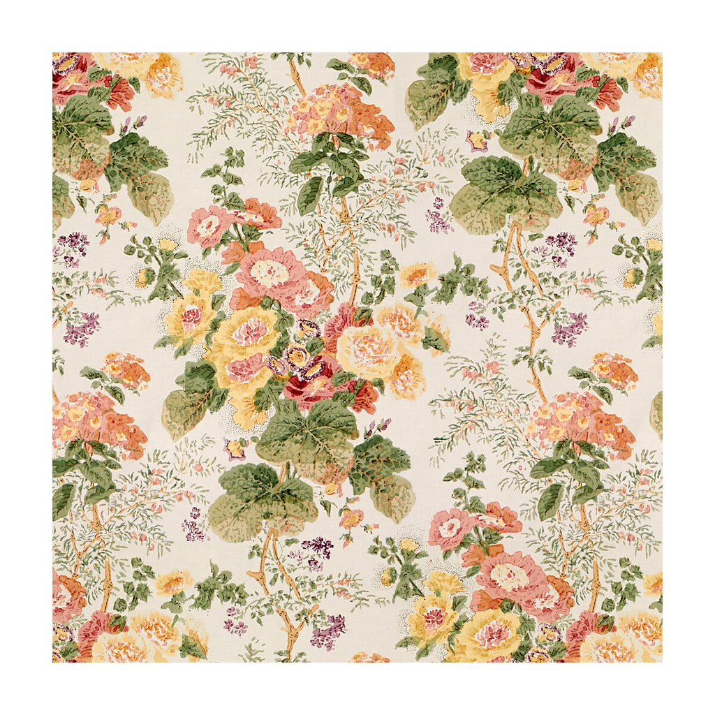 Samples and Purchasing available for Hollyhock Hdb - Red/Green Multi By Lee Jofa |  | Botanical & Floral Multipurpose Print at Designer Wallcoverings and Fabrics