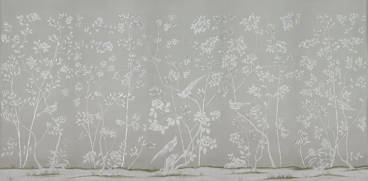 Portobello — Colourway SC-201 on Pale Grey dyed silk