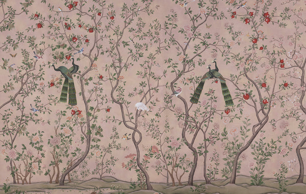 St Laurent — Colourway SC-111 on pink painted Xuan paper with antiquing