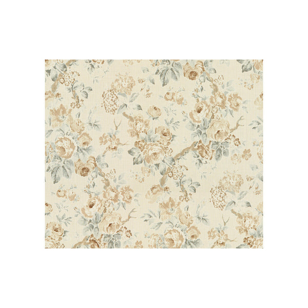 Garden Roses - Beige/Aqua Beige By Lee Jofa | Suzanne Rheinstein *Hollyhock Ii |Botanical & Floral  Multipurpose Print