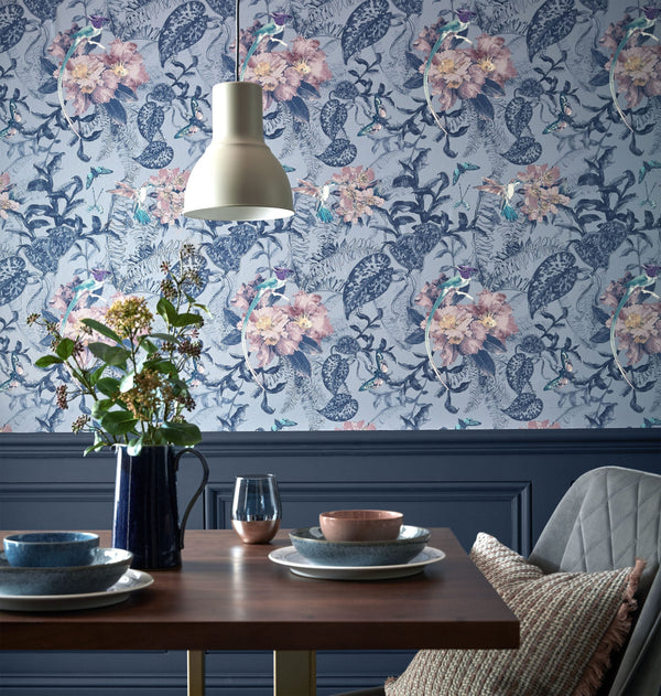 Hedgerow - Blue Dusk Wallcovering | 1838 Wallcoverings