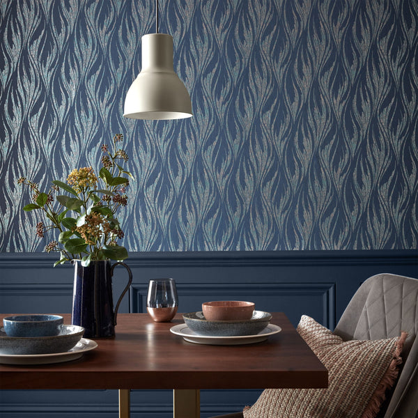 Ripple - Blue Dusk Wallcovering | 1838 Wallcoverings