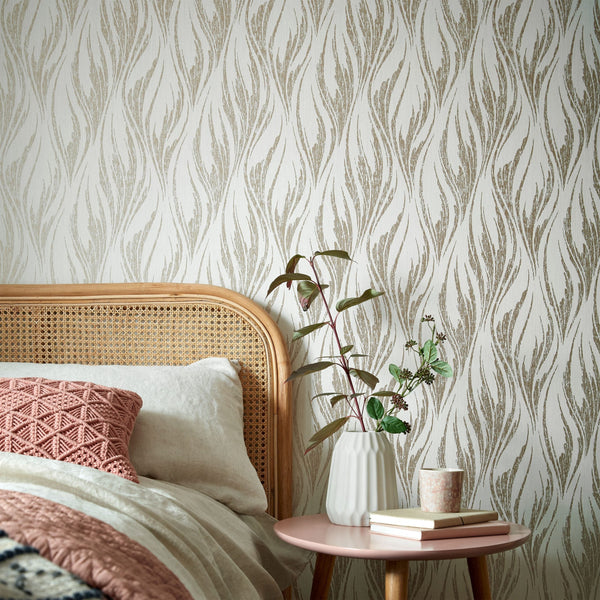 Ripple Shimmer Gold and - Cream Wallcovering | 1838 Wallcoverings