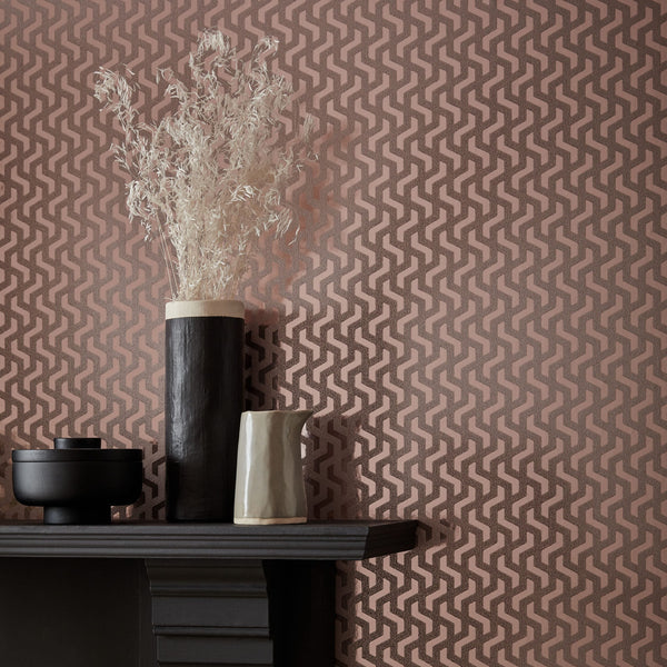 Rattan - Rose Gold Wallcovering | 1838 Wallcoverings