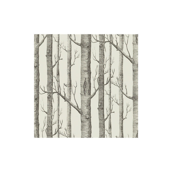 Woods Print - Graphite White By Lee Jofa | Eric Cohler Lodge |Botanical & Floral Novelty Multipurpose Print
