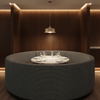 Tiny Geometric Weave Charcoal Grey Upholstered Banquette | Architectural Fabrics