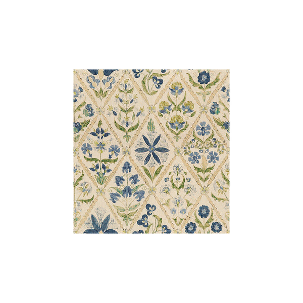 Susani Trellis - Blue/Green Beige By Lee Jofa | Oscar De La Renta | Medallion / Suzani / Persian Multipurpose Print