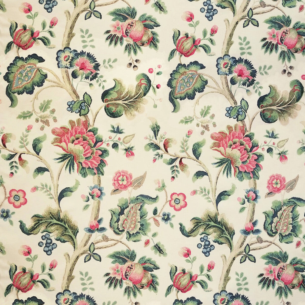 Samples and Purchasing available for Treyes Print - Pink/Green White By Lee Jofa | Heritage Collection |Jacobeans  Multipurpose Print at Designer Wallcoverings and Fabrics