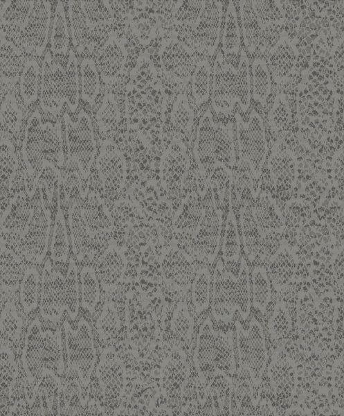 Malibu Skin Wallpaper - Transitional Animal Print - Silver and Charcoal | Malibu Wallpaper