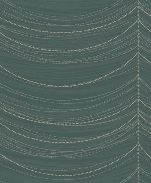 Malibu Beads Wallpaper - Transitional Geometric - Ocean Blue, Silver, and Glitter | Malibu Wallpaper