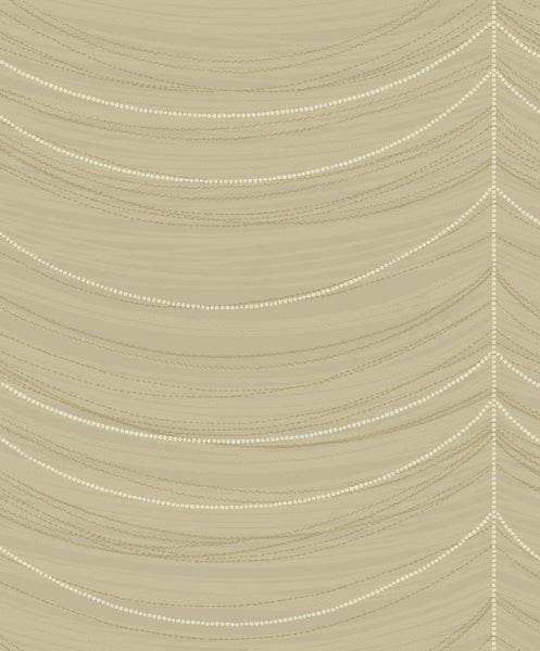 Malibu Beads Wallpaper - Transitional Geometric - Beige, Bronze, and Glitter | Malibu Wallpaper