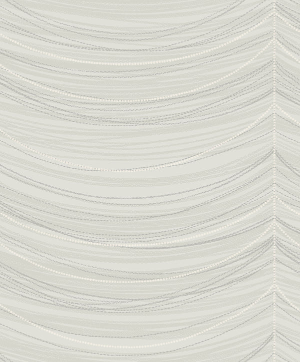 Beads Transitional Geometric - Cream, Silver, and Glitter | Architectural Wallcoverings