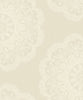 Malibu Lace Medallion Wallpaper - Transitional Geometric - Pearl and Off-White | Malibu Wallpaper
