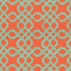 Well Connected - Aqua/Orange Orange By Lee Jofa | Lilly Pulitzer | Lattice/Scrollwork Multipurpose Print