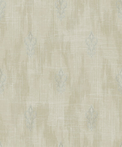 Fleur de Lis Transitional Fleur De Lis - Silver and Beige | Architectural Wallcoverings