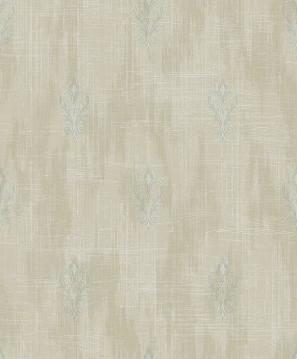 Fleur de Lis Transitional Fleur De Lis - Silver and Beige | Architectural Wallcoverings