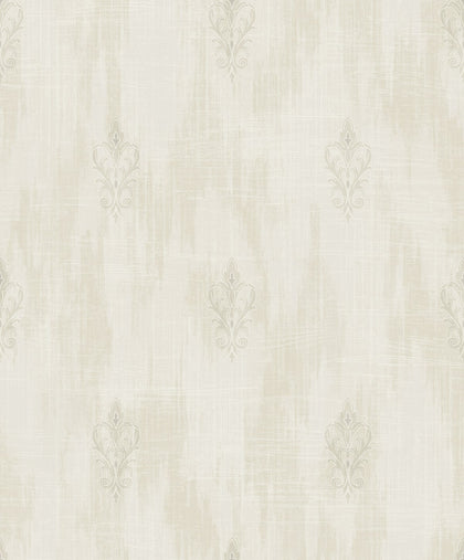 Fleur de Lis Transitional Fleur De Lis - Silver and Pearl | Architectural Wallcoverings