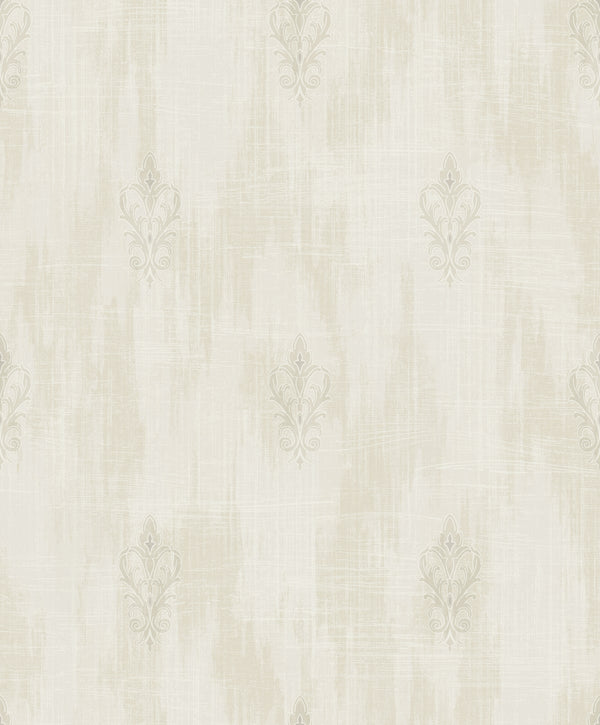 Fleur de Lis Transitional Fleur De Lis - Silver and Pearl | Architectural Wallcoverings