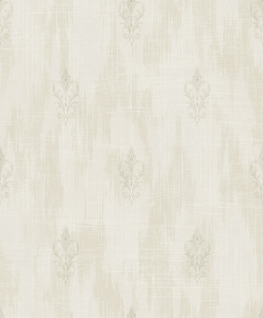 Malibu Fleur de Lis Wallpaper - Transitional Fleur De Lis - Silver and Pearl | Malibu Wallpaper