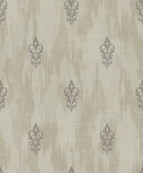Malibu Fleur de Lis Wallpaper - Transitional Fleur De Lis - Beige and Cream | Malibu Wallpaper