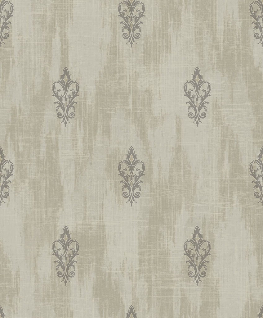 Malibu Fleur de Lis Wallpaper - Transitional Fleur De Lis - Beige and Cream | Malibu Wallpaper