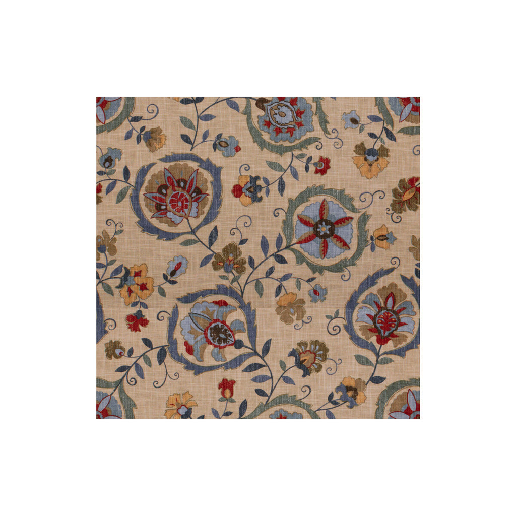 Samples and Purchasing available for Montmartre - Sky/Sage Beige By Lee Jofa | Suzanne Kasler | Medallion / Suzani / Persian Multipurpose Print at Designer Wallcoverings and Fabrics