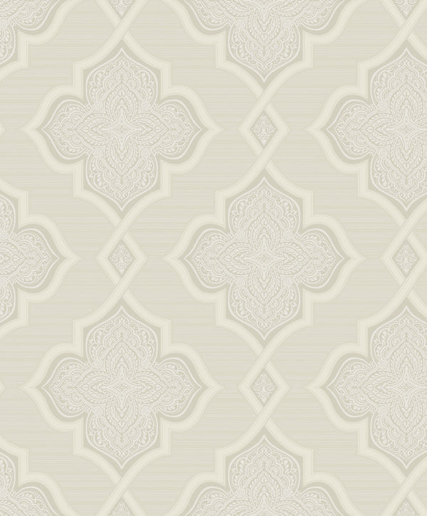 Trellis Transitional Geometric - Pearl, Ivory, and Glitter | Architectural Wallcoverings