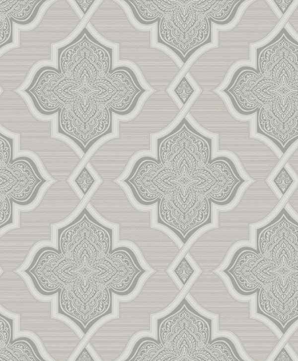 Trellis Transitional Geometric - Silver, Gray, and Glitter | Architectural Wallcoverings