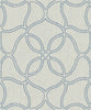 Malibu Geo Lattice Wallpaper - Transitional Geometric - Ocean Blue and Tan | Malibu Wallpaper