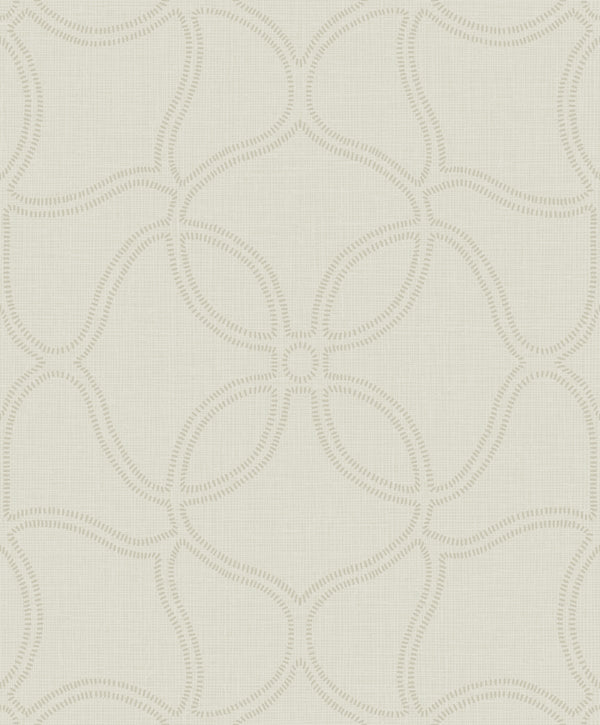 Geo Lattice Transitional Geometric - Alabaster and Tan | Architectural Wallcoverings
