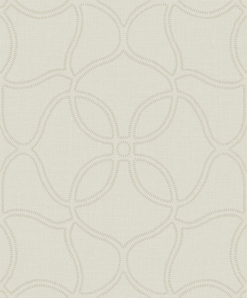Malibu Geo Lattice Wallpaper - Transitional Geometric - Alabaster and Tan | Malibu Wallpaper