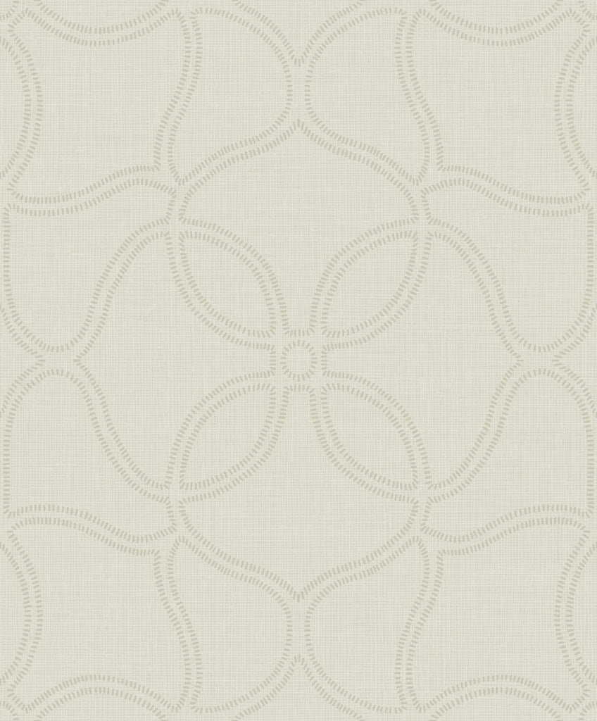 Malibu Geo Lattice Wallpaper - Transitional Geometric - Alabaster and Tan | Malibu Wallpaper
