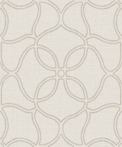 Geo Lattice Transitional Geometric - Taupe and Cream | Architectural Wallcoverings
