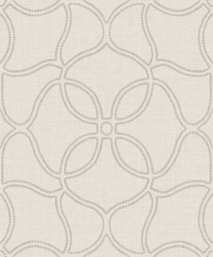 Malibu Geo Lattice Wallpaper - Transitional Geometric - Taupe and Cream | Malibu Wallpaper