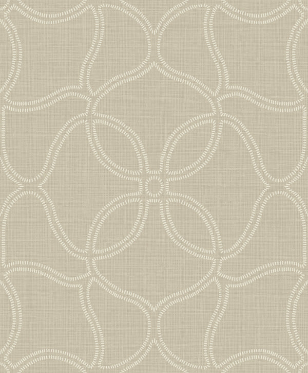 Geo Lattice Transitional Geometric - Beige and Ivory | Architectural Wallcoverings
