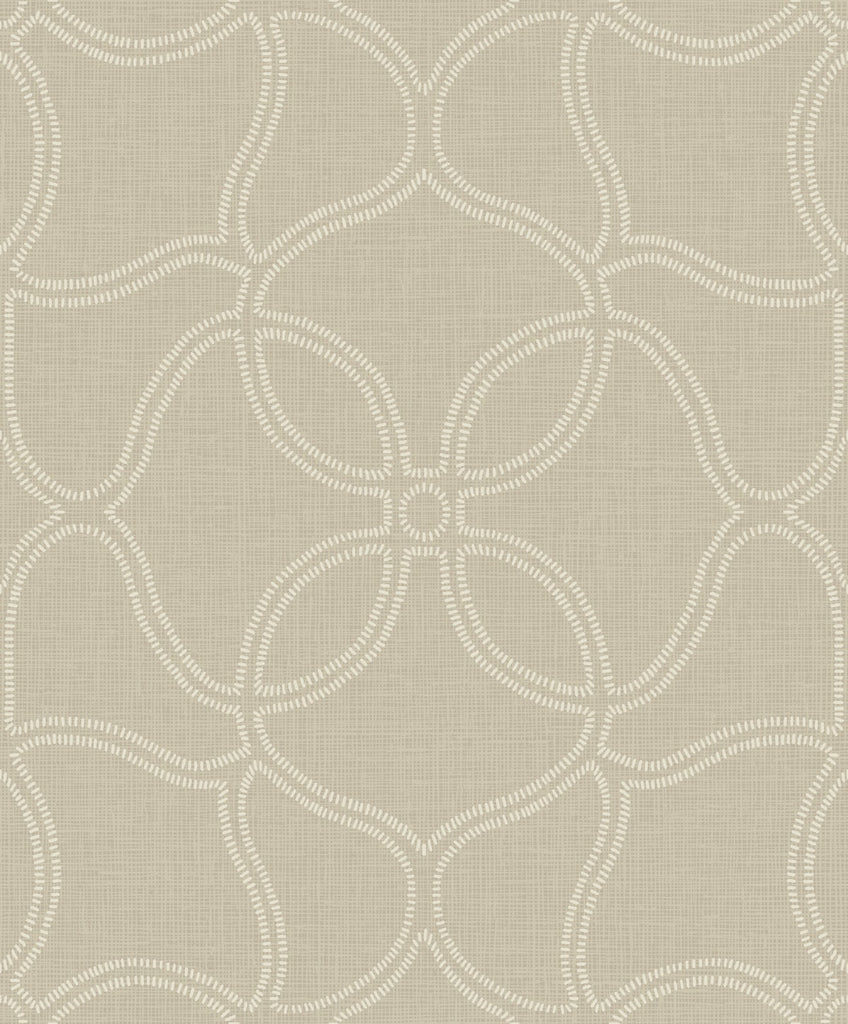 Malibu Geo Lattice Wallpaper - Transitional Geometric - Beige and Ivory | Malibu Wallpaper