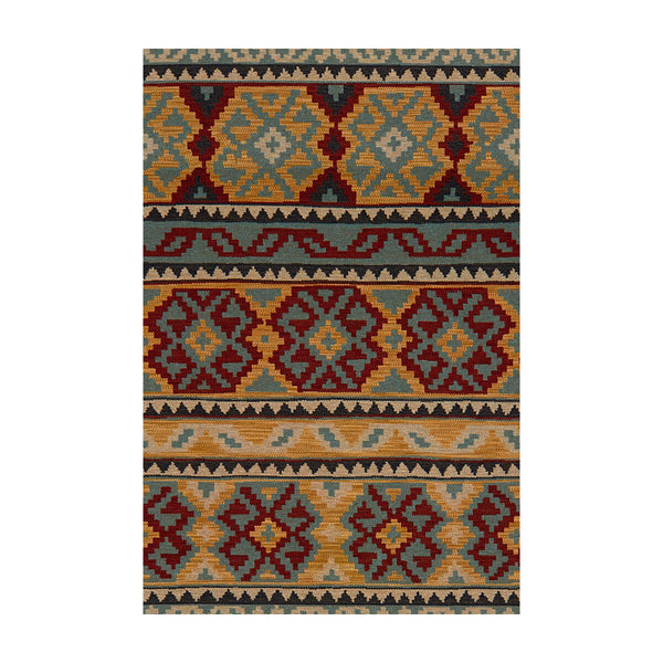 Kekoua - Capri/Ochre Blue By Lee Jofa | The Malika Collection | Ikat/Southwest/Kilims Upholstery Jacquards