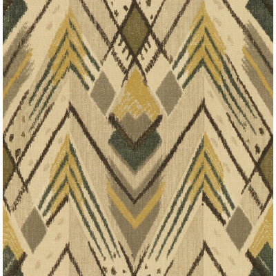 Samples and Purchasing available for Syrie - Coal/Ochre Beige By Lee Jofa | Oscar De La Renta Ii | Ikat/Southwest/Kilims Multipurpose Print at Designer Wallcoverings and Fabrics