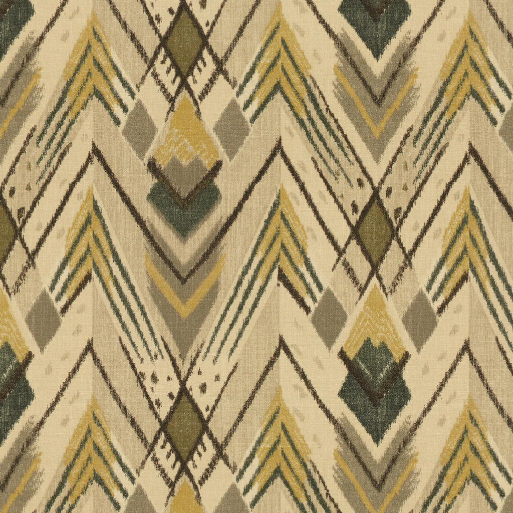 Syrie - Coal/Ochre Beige By Lee Jofa | Oscar De La Renta Ii | Ikat/Southwest/Kilims Multipurpose Print