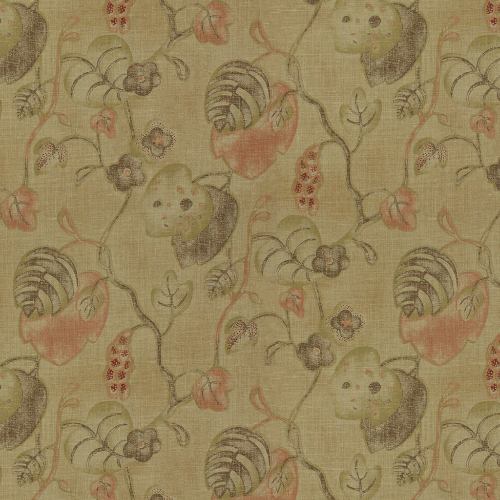 Antibes Print - Olive/Plum Green By Lee Jofa | Botanical & Floral Multipurpose Print