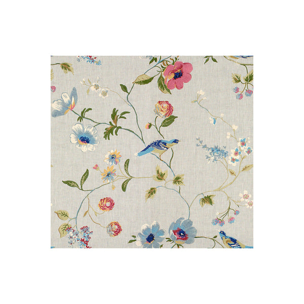 Meadowood - Mist Multi By Lee Jofa | Aerin |Botanical & Floral Flora & Fauna Upholstery Embroidery