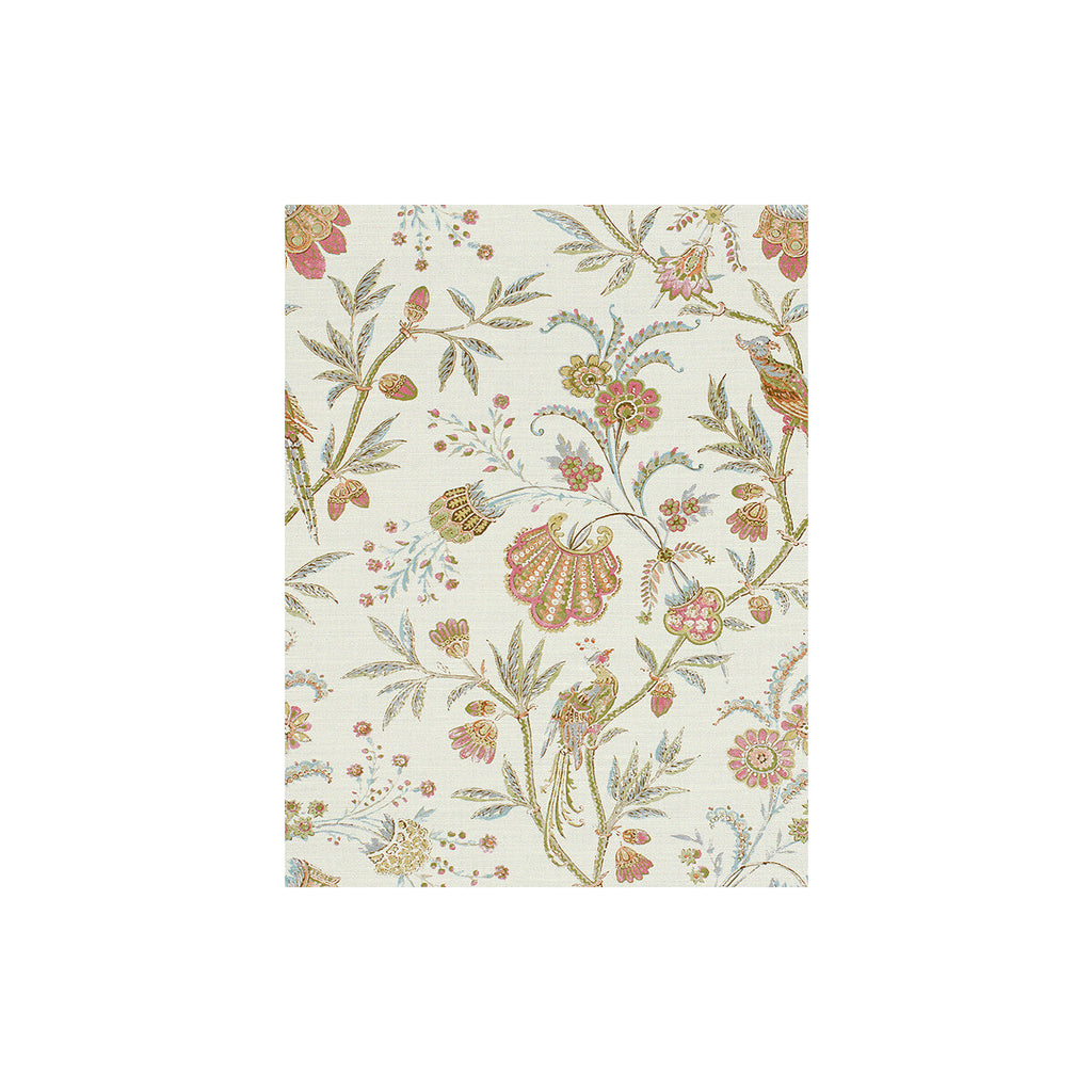 Samples and Purchasing available for Seafield - Pink/Aqua Multi By Lee Jofa | Aerin |Botanical & Floral  Multipurpose Print at Designer Wallcoverings and Fabrics