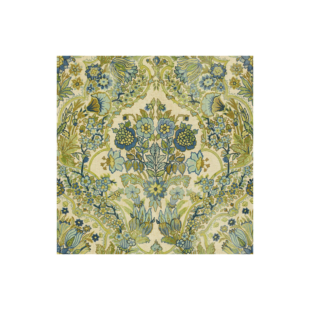 Samples and Purchasing available for Tetbury - Blue/Green Blue By Lee Jofa | Royal Oak Anniversary | Medallion / Suzani / Persian Multipurpose Print at Designer Wallcoverings and Fabrics