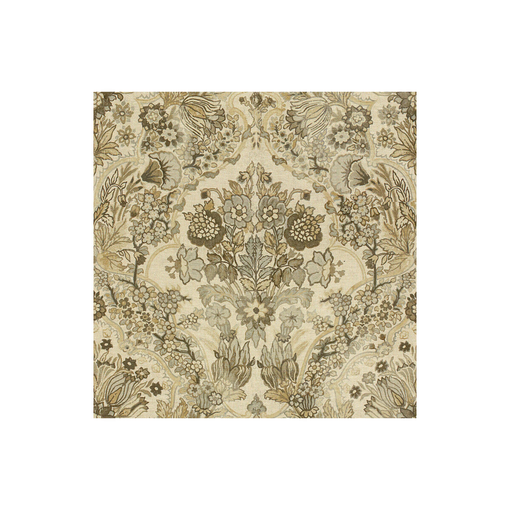 Samples and Purchasing available for Tetbury - Grey/Bisque Grey By Lee Jofa | Royal Oak Anniversary | Medallion / Suzani / Persian Multipurpose Print at Designer Wallcoverings and Fabrics