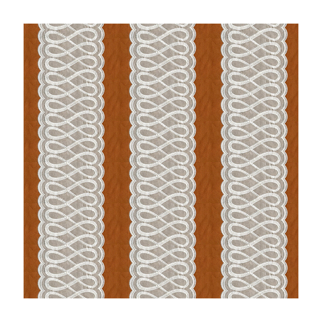 Samples and Purchasing available for Grace - Spice/Taupe Orange By Lee Jofa | Bunny Williams |Stripes  Upholstery Embroidery at Designer Wallcoverings and Fabrics