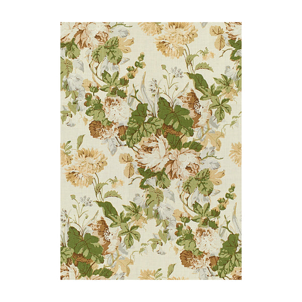 Maisie Linen - Tan/Leaf Green By Lee Jofa | Parish-Hadley |Botanical & Floral  Multipurpose Print