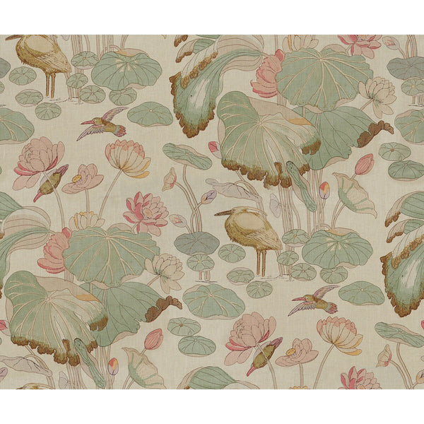 Nympheus Twill - Shell/Jade Multi By Lee Jofa |  |Botanical & Floral Flora & Fauna Multipurpose Print