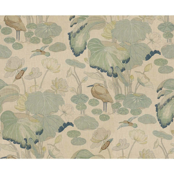 Nympheus Twill - Frost/Sea Light Green By Lee Jofa |  |Botanical & Floral Flora & Fauna Multipurpose Print